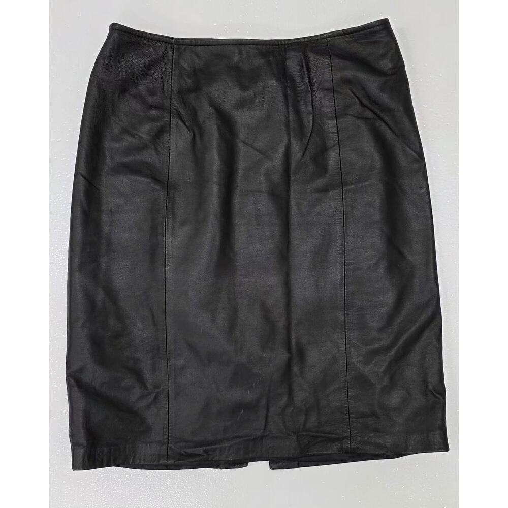 Croft & Barrow Vintage 2000s Y2K Genuine Lambskin Leather Skirt Size 4